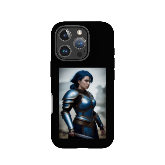 Azura - Warrior Lady Blue in Battle IPhone Cases