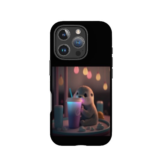 Kawaii Otter Pet Otter Drinking Boba Tea IPhone Cases
