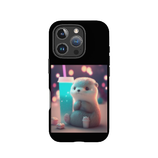 Kawaii Otter Pet Otter Drinking Boba Tea IPhone Cases