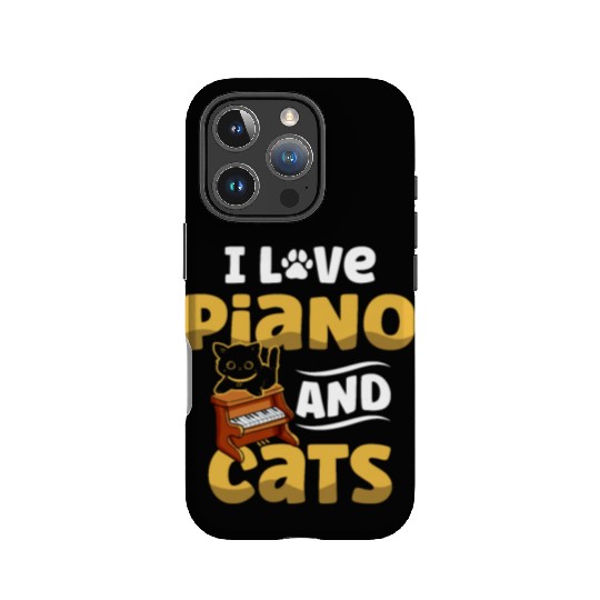 I Love Piano And Cats Musician Pianist Cat Kitty IPhone Cases