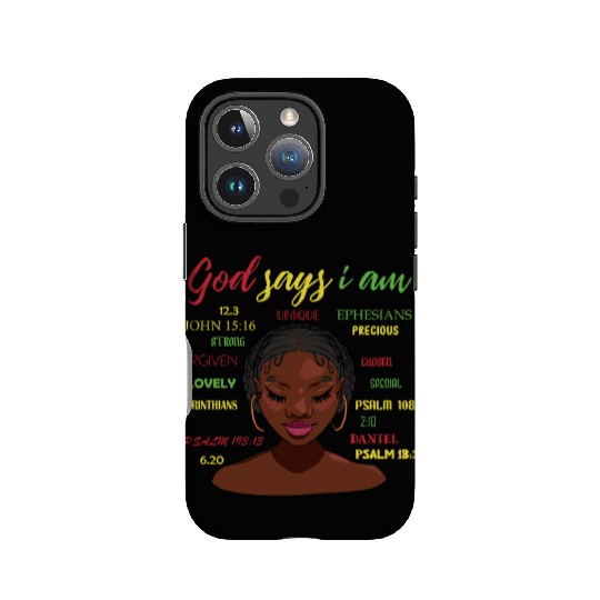 African American Girl God Says I Am Black Pride IPhone Cases