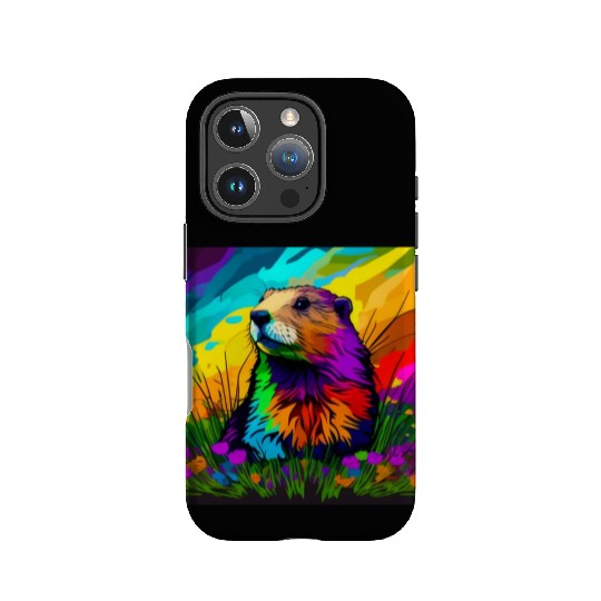 multicolor groundhog.groundhog day ,groundhog gift IPhone Cases