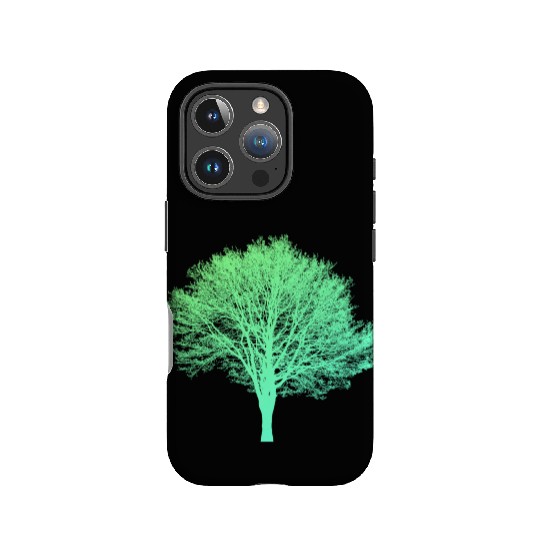 Green tree neon IPhone Cases
