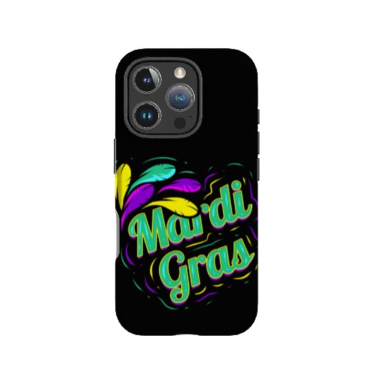 Green Lettering For Mardi Gras IPhone Cases