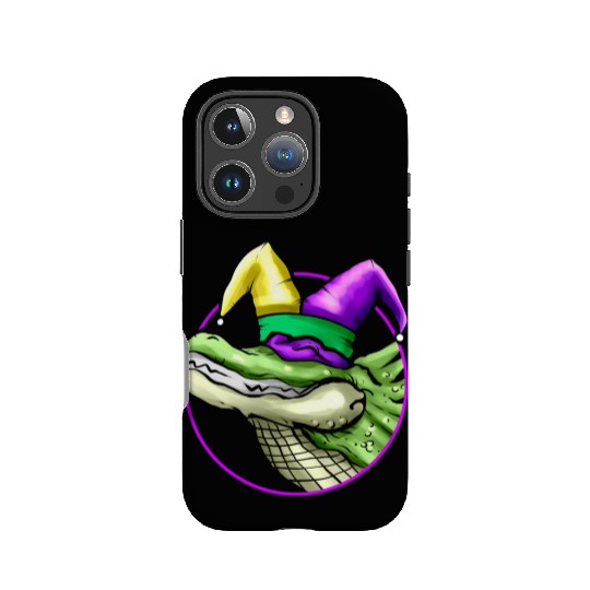 Crocodile with Jester Hat for Mardi Gras IPhone Cases