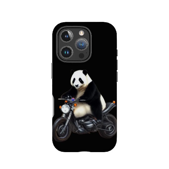 Panda Riding on Motorcycle IPhone Cases