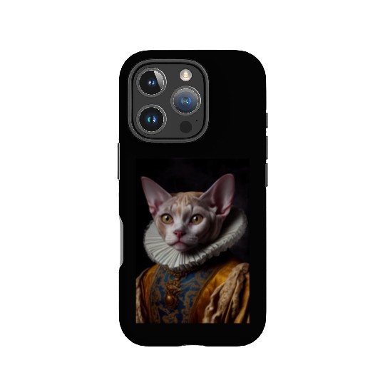 Black Queen Devon Rex Cat Breed Portrait Royal Ren IPhone Cases