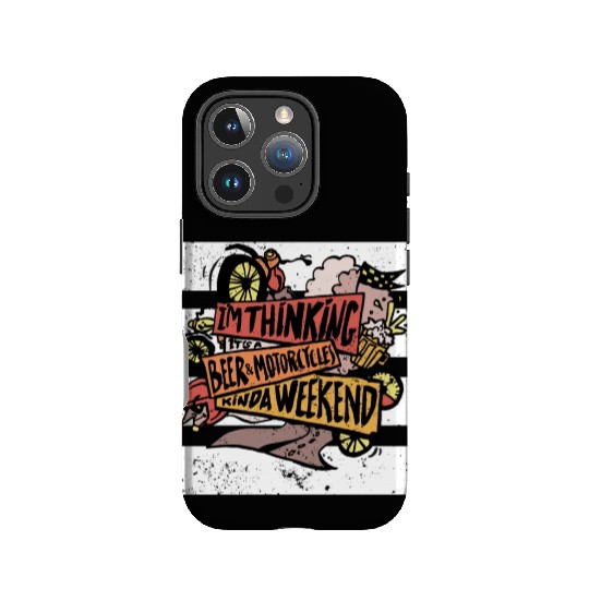 Beer and Motorcycle Weekend Race Track Doodle Bike IPhone Cases