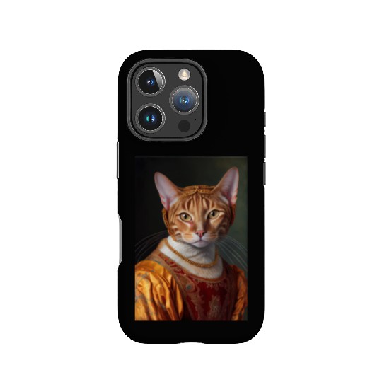 Ocicat King Cat Breed Portrait Royal Renaissance A IPhone Cases