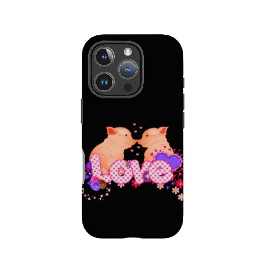 You are my Valentine. Funny Couple of Pigs. IPhone Cases