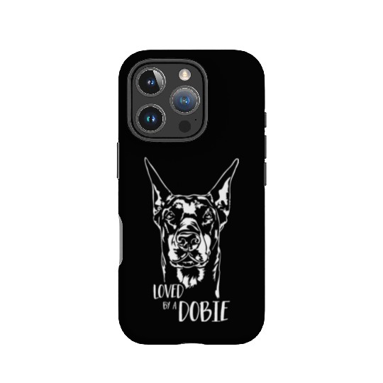 Doberman Loved by a Dobie dog saying dog IPhone Cases