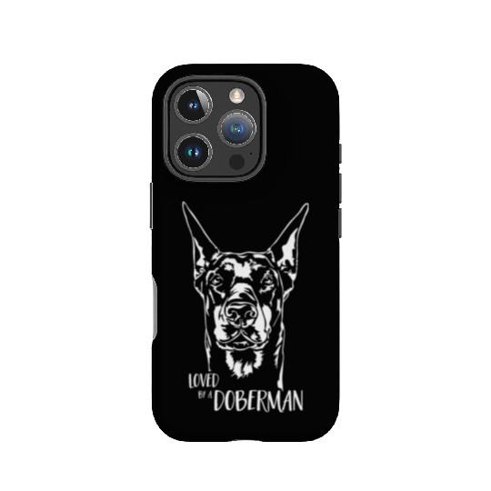 Loved by a Doberman dog saying dog IPhone Cases