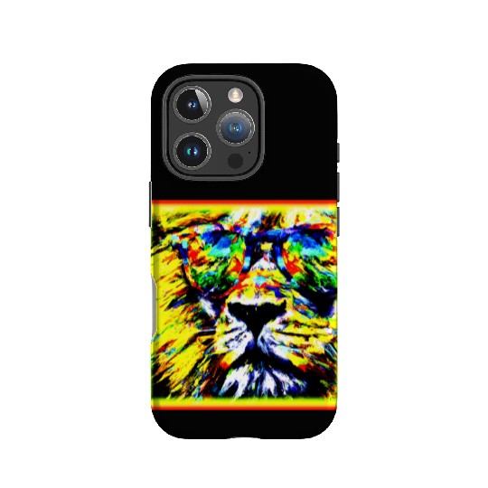 Rainbow Glasses Lion Painting. Buy Now IPhone Cases