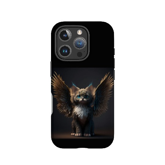 Kitten Cat with wings adorable digital painting IPhone Cases