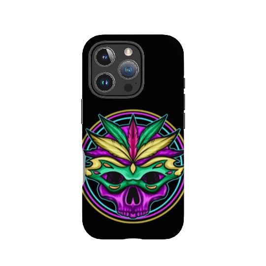 Logo Masked Purple Skull For Mardi Gras IPhone Cases