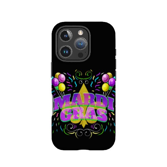 Logo With Ballons and Fleur De Lis For Mardi Gras IPhone Cases