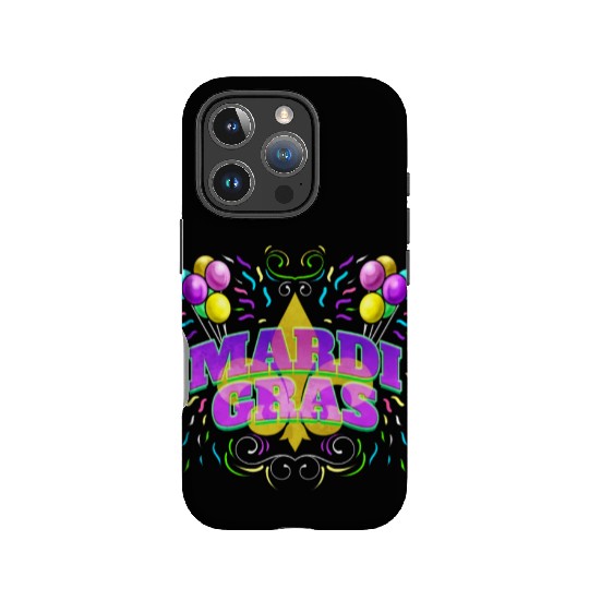 Logo With Ballons and Fleur De Lis For Mardi Gras IPhone Cases