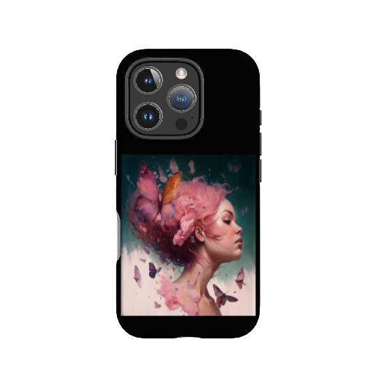 Breast Cancer Survivor Pink Flower Hair Girl IPhone Cases