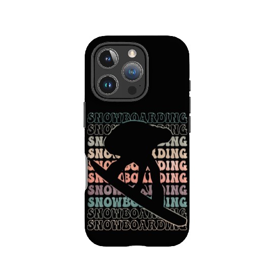 Snowboarding Retro text IPhone Cases