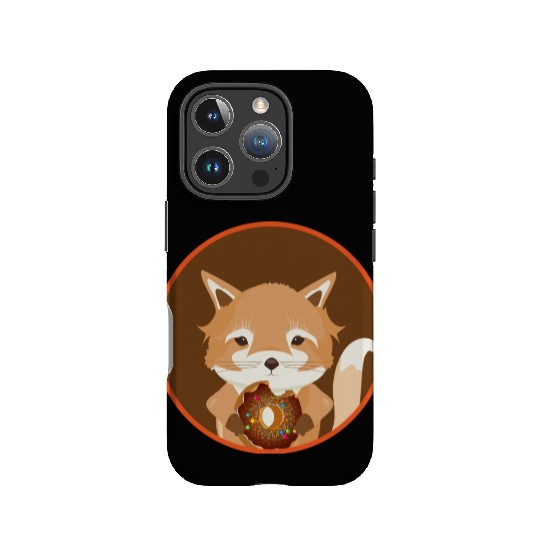 magical little fox with delicious donut IPhone Cases