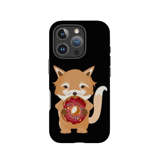 magical little fox with delicious donut IPhone Cases