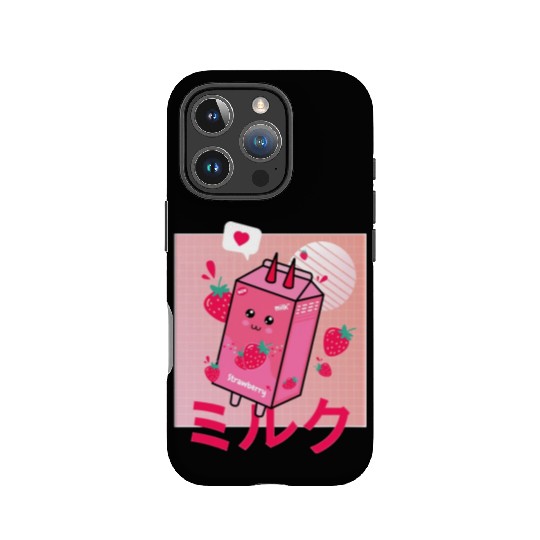 Strawberry Milk Shake Funny Retro 90s Japanese IPhone Cases