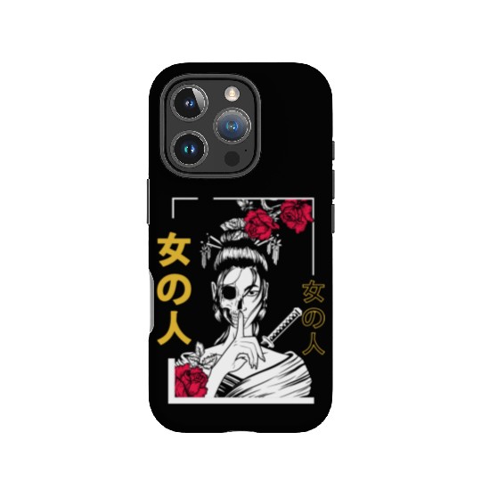 Japanese Samurai Floral Warrior Geisha Woman IPhone Cases