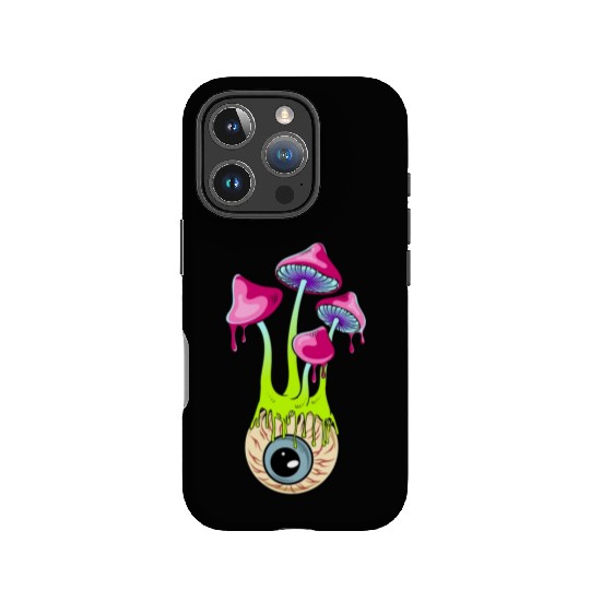 trippy mushrooms, eyeball mushrooms IPhone Cases