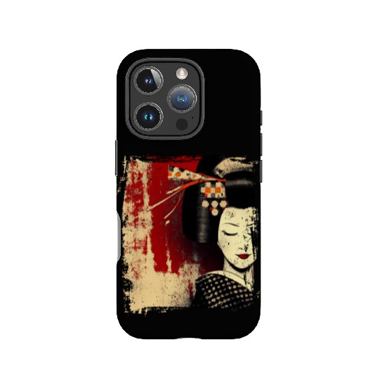 Geisha, traditional digital art, Japan IPhone Cases