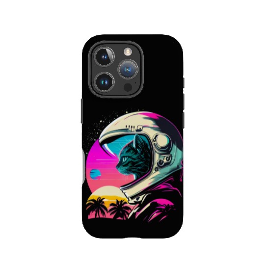 Aesthetic Vaporwave Space Cat 80s 90s Astronaut IPhone Cases