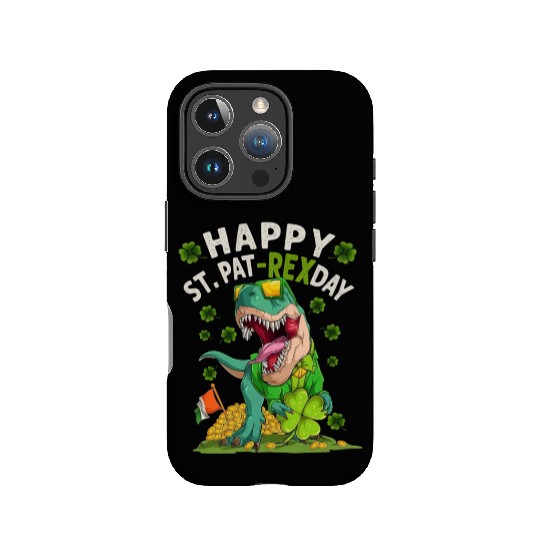 Happy St Pat Rex Day Funny Irish T-Rex Dino IPhone Cases