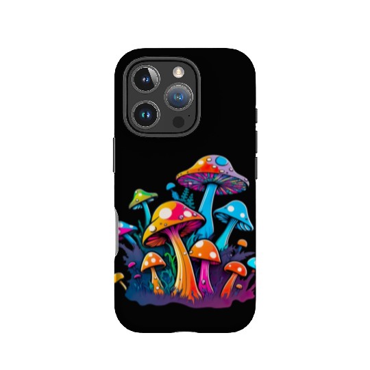 psyhedelic mushroom, trippy mushrooms design IPhone Cases