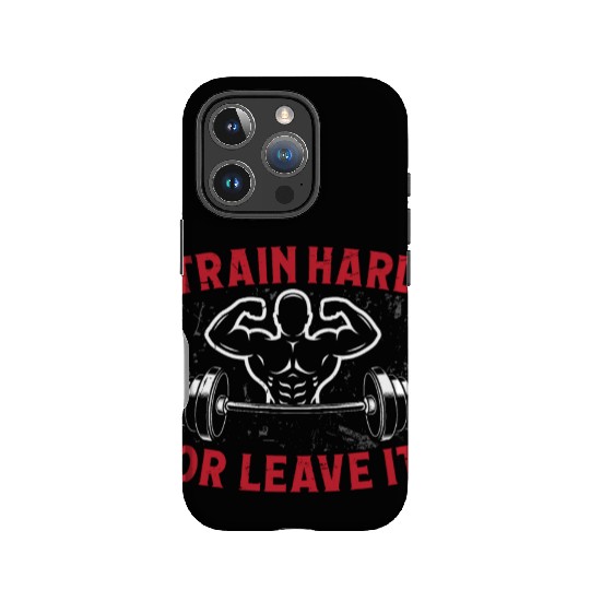 Strongman train hard or leave it gym bodybuilding IPhone Cases