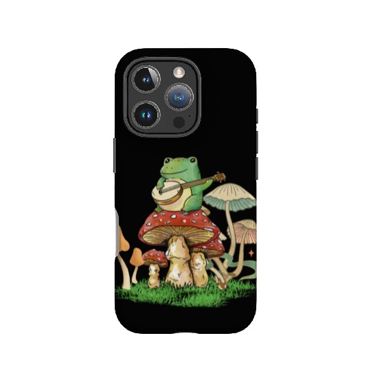Frog Playing Instrument On Mushroom IPhone Cases