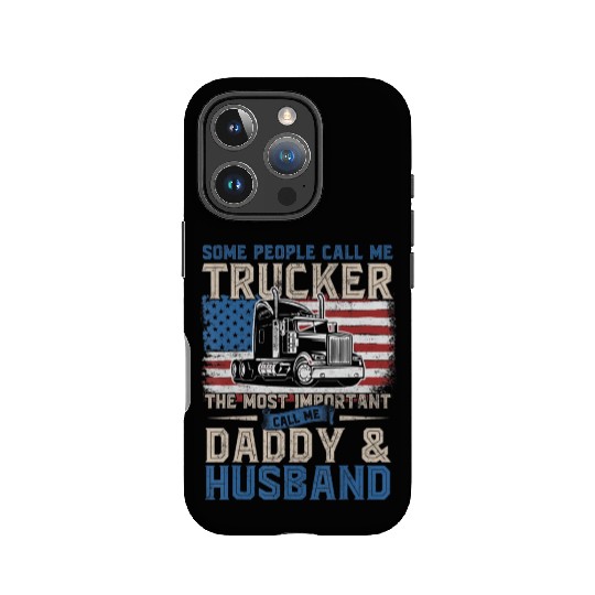 Truck Driver Gift Trucker Daddy Husband US Flag IPhone Cases