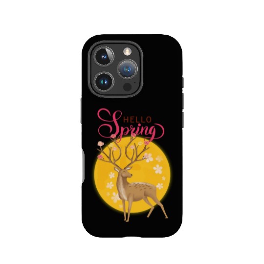 Hello Spring with cute deer IPhone Cases