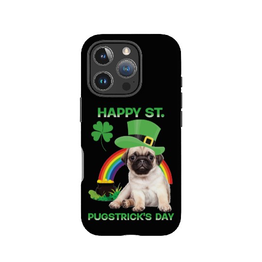 Happy St Pugstrick's Day Funny Pug Lover Presents IPhone Cases