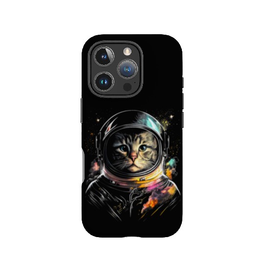 Space Cat on Galaxy Cat Lover IPhone Cases