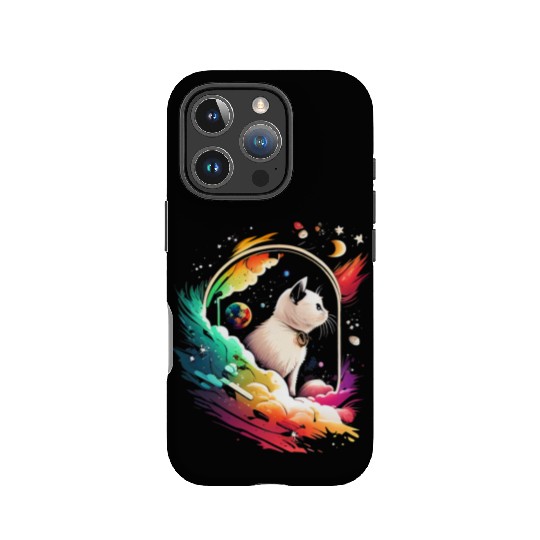 Space Cat on Galaxy Cat Lover IPhone Cases