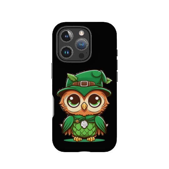 st patricks day owl wearing a hat IPhone Cases