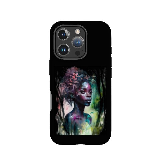 Black Nature Goddess - African American, Woodland IPhone Cases