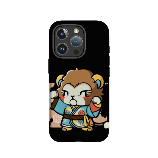lion in kimono IPhone Cases