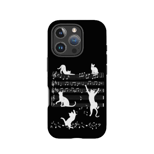 Music Lover Piano Cat Playing On Musical Notes Mus IPhone Cases