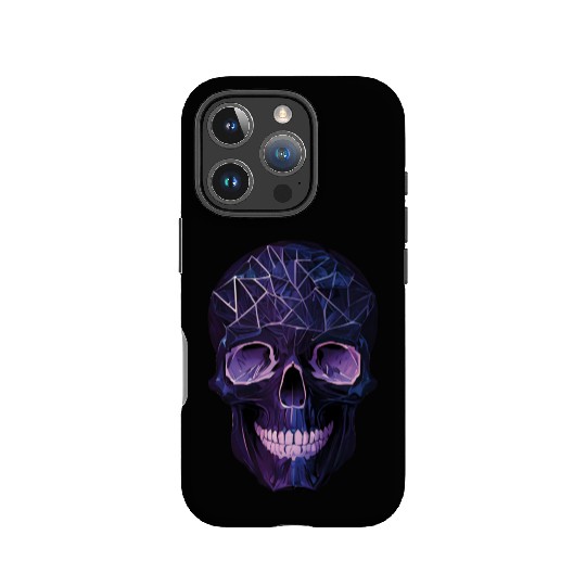 Purple Violet Geometric Design Skull IPhone Cases