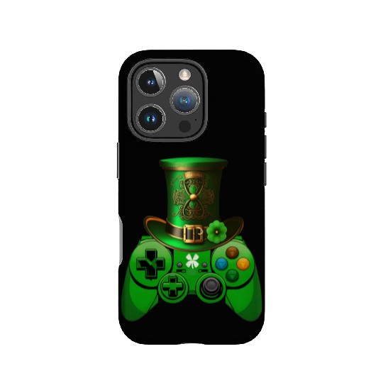 St Patricks Day Video Game IPhone Cases | Gamer Leprechau