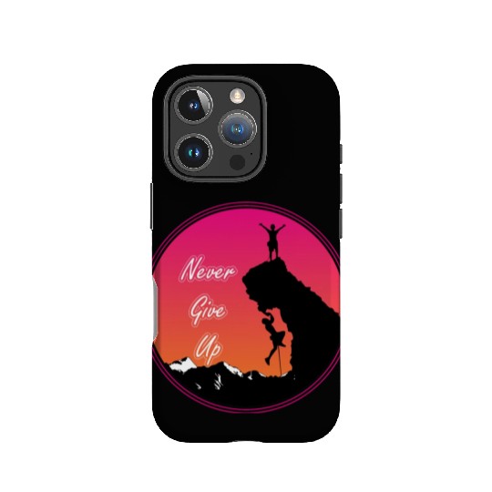 Never give up rock climbing IPhone Cases