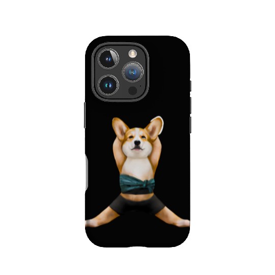 Corgi dog in yoga pose IPhone Cases