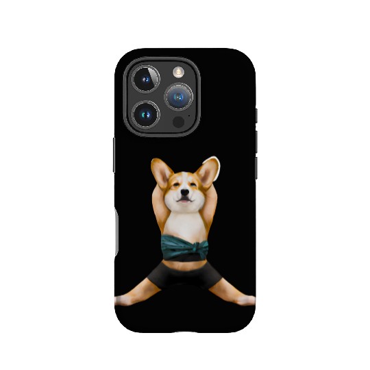 Corgi dog in yoga pose IPhone Cases