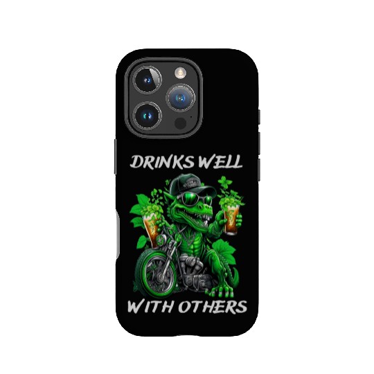 Drinks well with others st patrick's day Dinosaur IPhone Cases