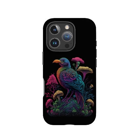 trippy patterns psychedelic Mushroom phoenix bird IPhone Cases